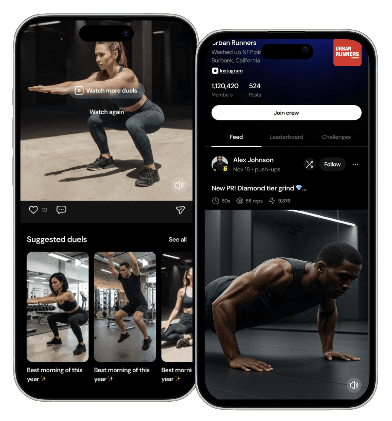 Arena app - AI Coach form analysis screens